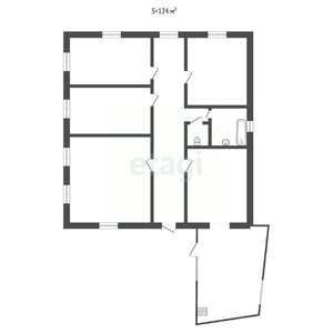 Дом 124м&sup2;, 1-этажный, участок 8 сот.  