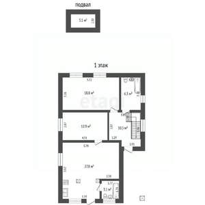 Дом 212м², 3-этажный, участок 8 сот.  
