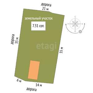 Дом 65м&sup2;, 2-этажный, участок 3 сот.  