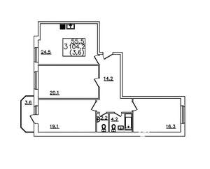 3-к квартира, вторичка, 104м2, 4/12 этаж