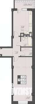 1-к квартира, строящийся дом, 54м2, 8/8 этаж