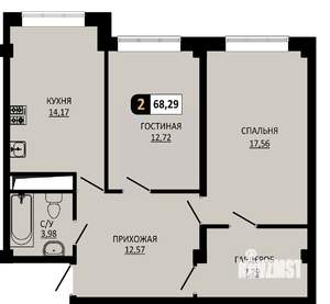 2-к квартира, вторичка, 68м2, 8/10 этаж