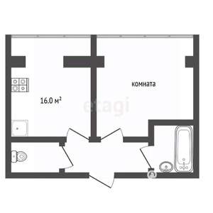 1-к квартира, вторичка, 45м2, 7/12 этаж