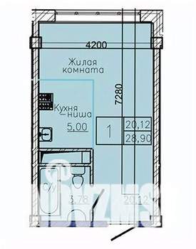 Студия квартира, вторичка, 28м2, 10/10 этаж
