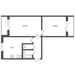 2-к квартира, вторичка, 49м2, 4/5 этаж