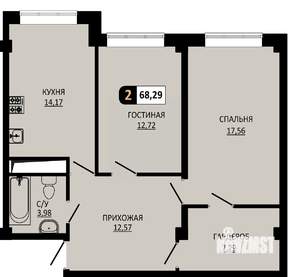 2-к квартира, вторичка, 68м2, 4/10 этаж