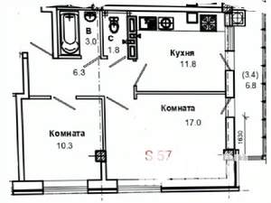 2-к квартира, строящийся дом, 57м2, 2/10 этаж