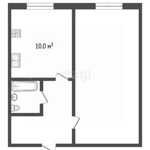 1-к квартира, вторичка, 36м2, 4/5 этаж