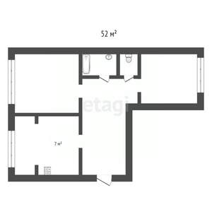 2-к квартира, вторичка, 52м2, 1/9 этаж