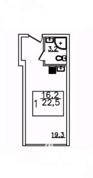 1-к квартира, вторичка, 23м2, 3/12 этаж