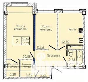 2-к квартира, вторичка, 69м2, 10/10 этаж