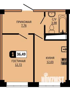 1-к квартира, вторичка, 36м2, 8/10 этаж