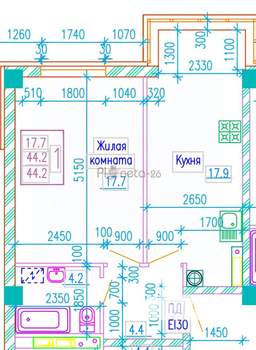 1-к квартира, вторичка, 44м2, 5/11 этаж