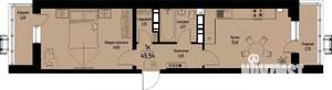 1-к квартира, вторичка, 50м2, 6/12 этаж
