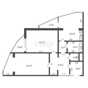 2-к квартира, вторичка, 96м2, 5/17 этаж