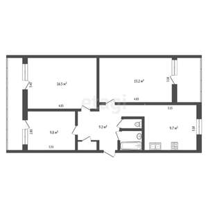 3-к квартира, вторичка, 70м2, 3/5 этаж