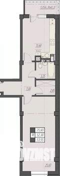 1-к квартира, строящийся дом, 54м2, 8/8 этаж
