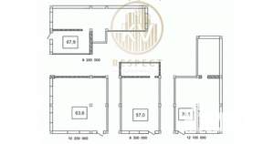 2-к квартира, вторичка, 68м2, 2/12 этаж