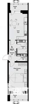 1-к квартира, вторичка, 49м2, 4/12 этаж