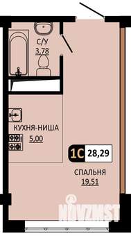 Студия квартира, вторичка, 28м2, 3/10 этаж