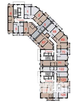 2-к квартира, строящийся дом, 64м2, 2/12 этаж