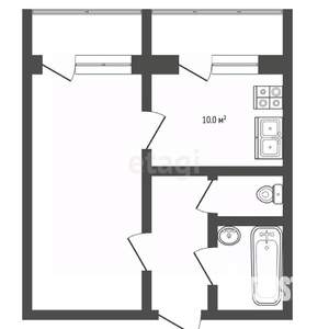 2-к квартира, вторичка, 35м2, 3/5 этаж