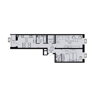 2-к квартира, строящийся дом, 65м2, 2/12 этаж