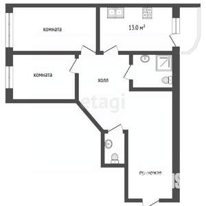 2-к квартира, вторичка, 83м2, 10/14 этаж
