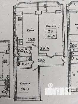 2-к квартира, строящийся дом, 76м2, 3/8 этаж