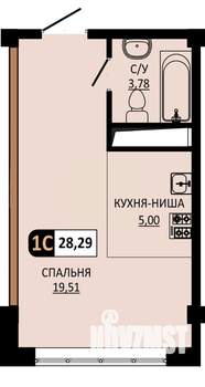Студия квартира, вторичка, 28м2, 7/10 этаж
