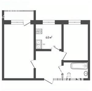 2-к квартира, вторичка, 45м2, 3/5 этаж