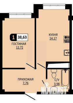 1-к квартира, вторичка, 39м2, 2/10 этаж