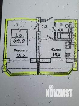 1-к квартира, строящийся дом, 40м2, 3/8 этаж