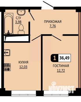 1-к квартира, вторичка, 36м2, 3/10 этаж