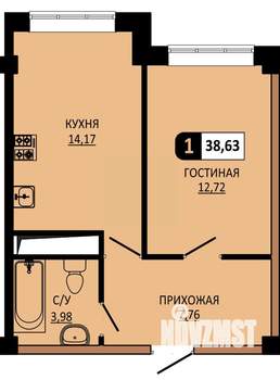 1-к квартира, вторичка, 39м2, 6/10 этаж