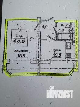1-к квартира, строящийся дом, 40м2, 8/8 этаж