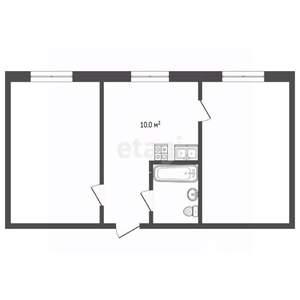 2-к квартира, вторичка, 52м2, 2/5 этаж