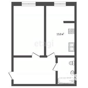1-к квартира, вторичка, 42м2, 3/5 этаж