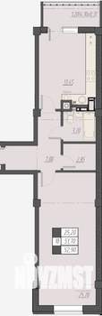 1-к квартира, строящийся дом, 53м2, 3/8 этаж