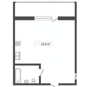 Студия квартира, вторичка, 17м2, 7/8 этаж