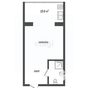 Студия квартира, вторичка, 28м2, 1/5 этаж