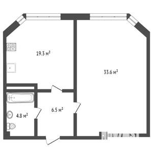 1-к квартира, вторичка, 64м2, 5/10 этаж