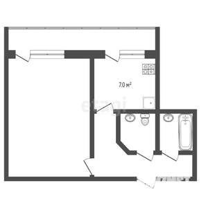 1-к квартира, вторичка, 31м2, 1/5 этаж