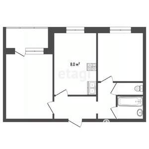 2-к квартира, вторичка, 56м2, 2/9 этаж