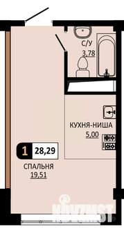Студия квартира, вторичка, 28м2, 9/10 этаж