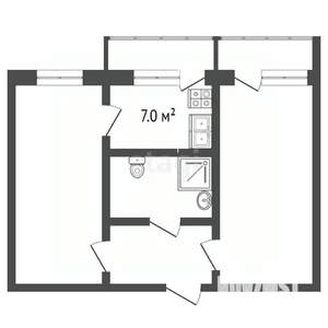 2-к квартира, вторичка, 50м2, 3/5 этаж