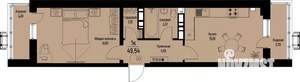 1-к квартира, вторичка, 50м2, 4/12 этаж