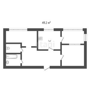 2-к квартира, вторичка, 49м2, 5/5 этаж