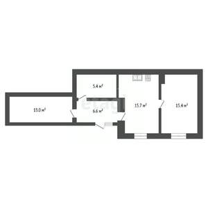 2-к квартира, вторичка, 56м2, 1/2 этаж