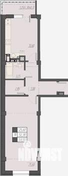 1-к квартира, строящийся дом, 54м2, 3/8 этаж
